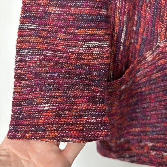 J Jill Cardigan Sweater Maroon Open Long Size S Stripe - Picture 8 of 9